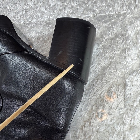 Simon Miller Ankle Boots 41 Low Raid Black Leather Platform Block Heel Rock Chic - Picture 10 of 14